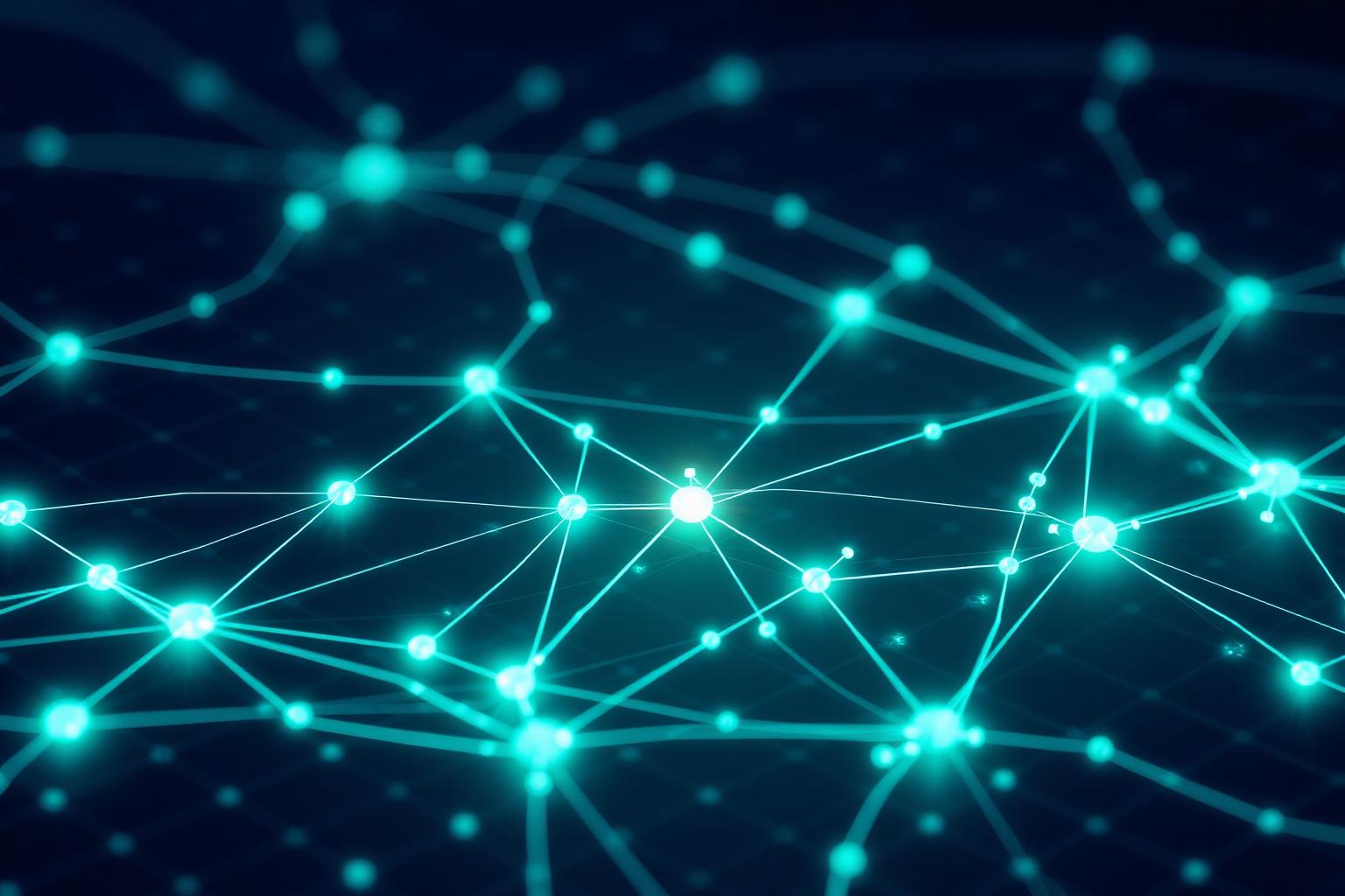 Illustration of a glowing interconnected network
